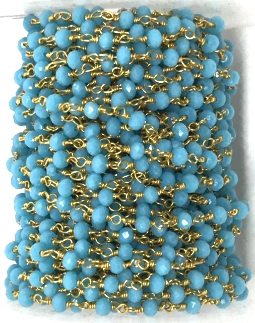 Chaînes  facettes Doré-TENDANCE HIVER 2019-PLUSIEURS COULEURS - Turquoise