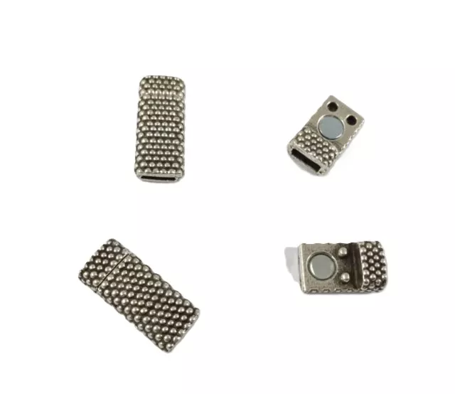 Fermoir aimanté 5x2 diamanté - Argent