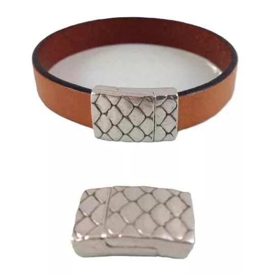 Fermoir aimanté 10mm Serpent - Argent