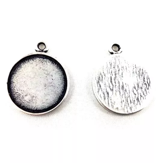 Pendant médaille à coller cabochon, fimo