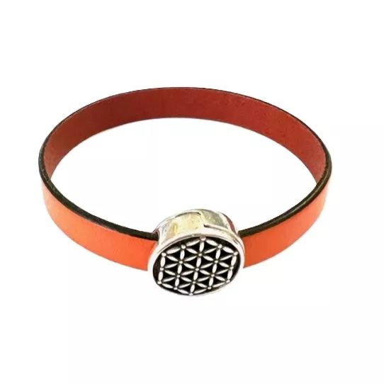 2Fermoirs aimanté Fleur de Vie pour cuir 10mm