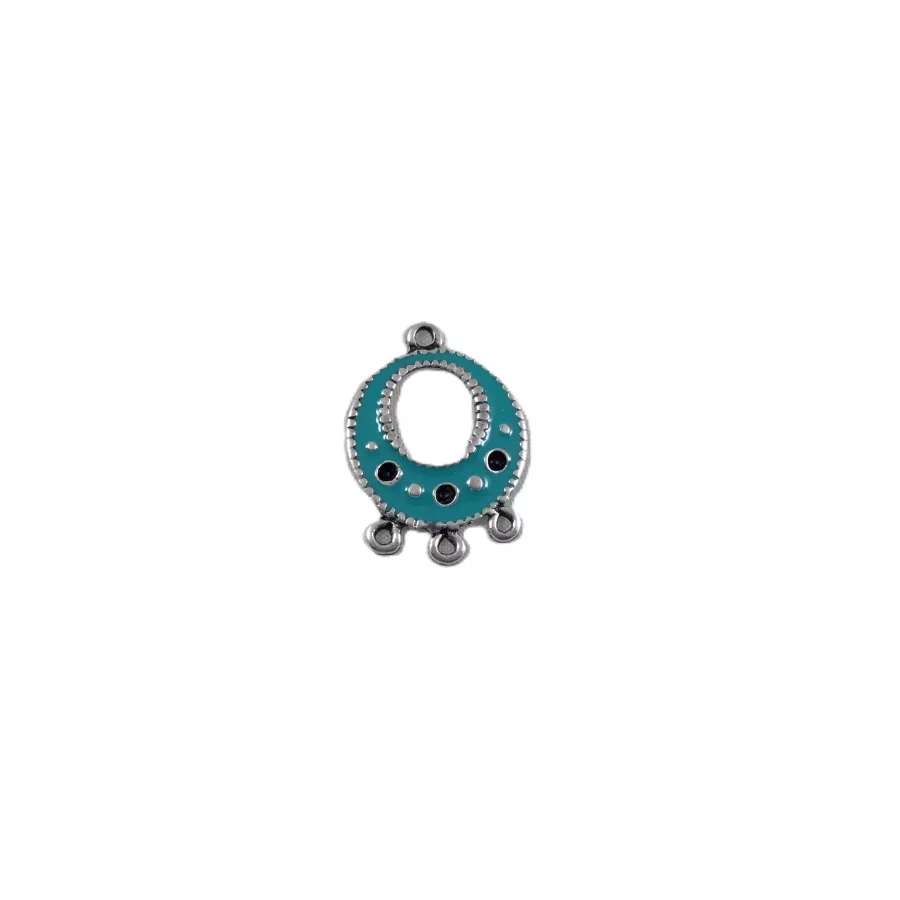 4 Pendants pour créer des boucles d'oreilles, émaillé Europe - Bleu turquoise
