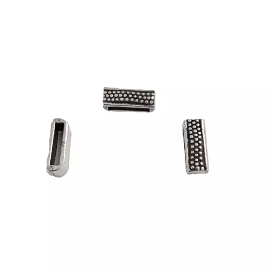 10 Passants 10mm en étain plaqué argent