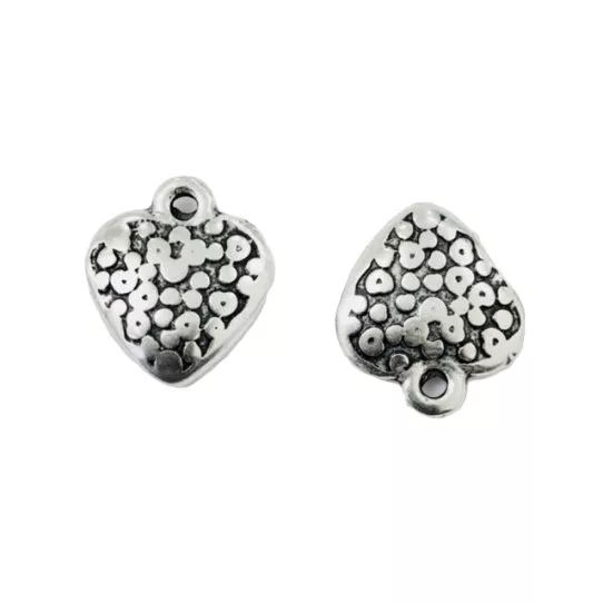 Pendant cœur massif double face