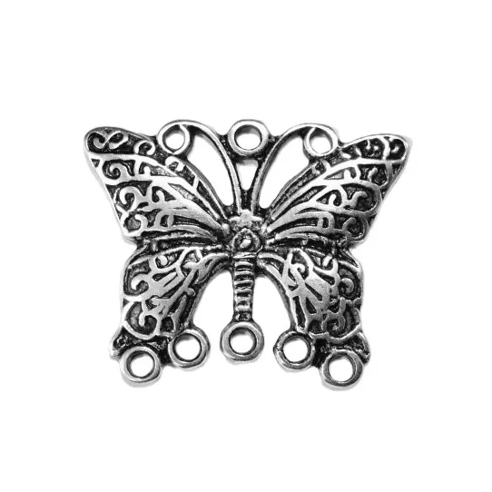 Intercalaire ou pendentif papillon anneaux multiples