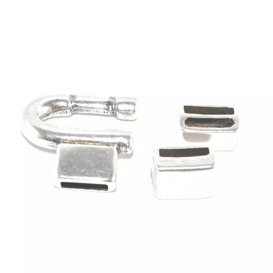 Fermoir fer à cheval en zamac pour cuir 10mm