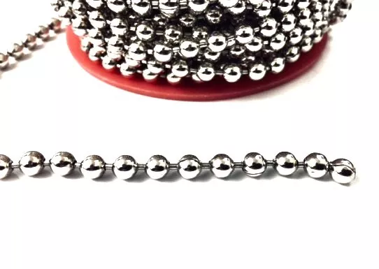 6.6mm Chaine boule en laiton plaquée en France 10 microns