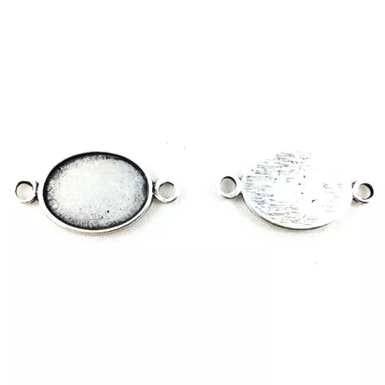 sequin ovale avec 2 anneaux pour fimo ou email