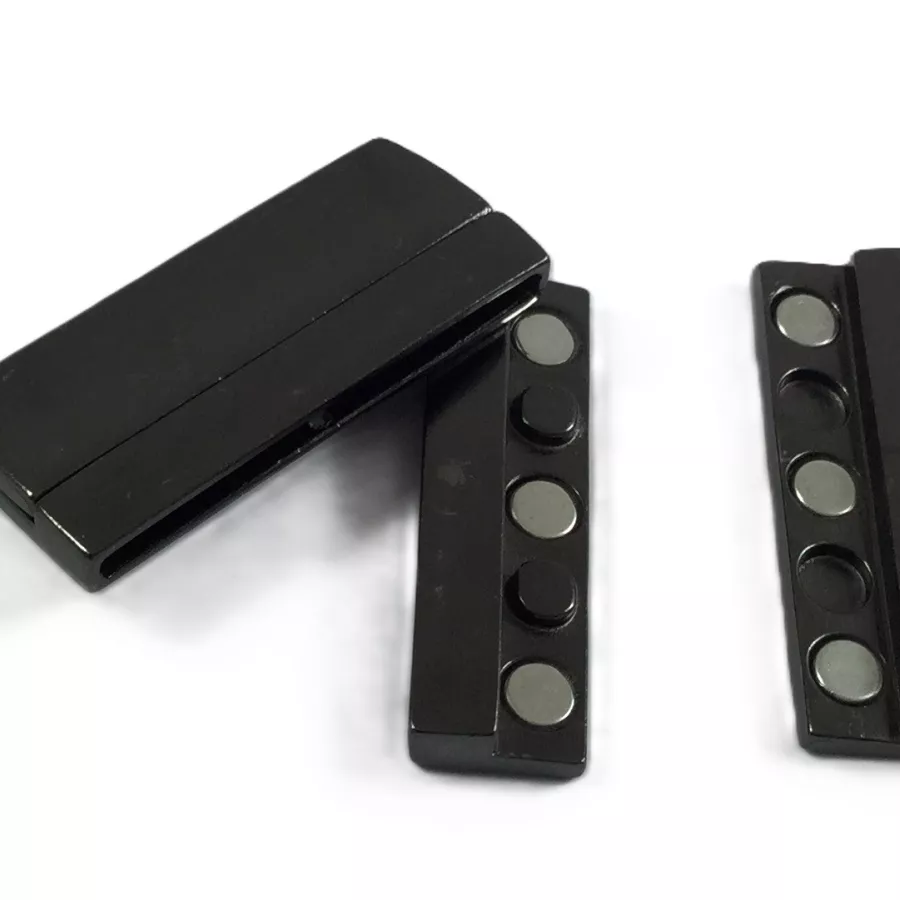 Fermoir aimanté en étain 37mm or-rose ou noir - Noir