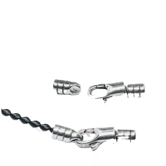 Ferm. mousqueton en laiton pour cuir 3mm rond ou plat pl FR