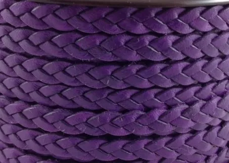 Cuir tressé 6mm-ITALIEN - Violet