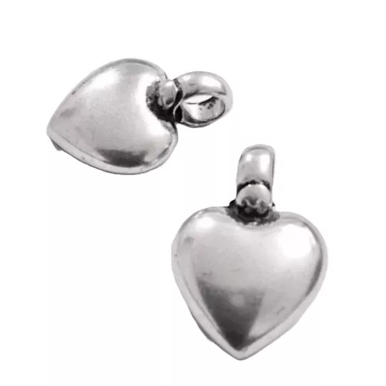 Pendant coeur massif, anneau diam 6mm