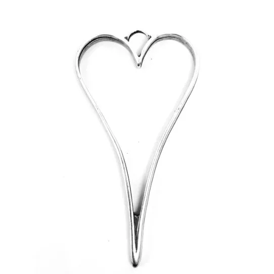 Grand cœur évidé en pendant 84 x 45 mm