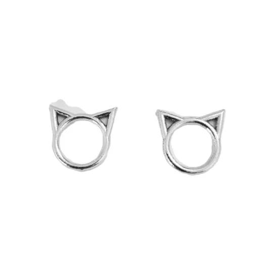 Pendant-intercalaire chat en étain, fabrication Françise 10 microns