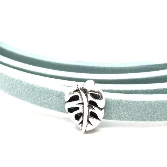 Passant feuille de monstera pour cuir plat 5mm