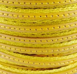 Cuir cousu sur la maille 6mm - Jaune