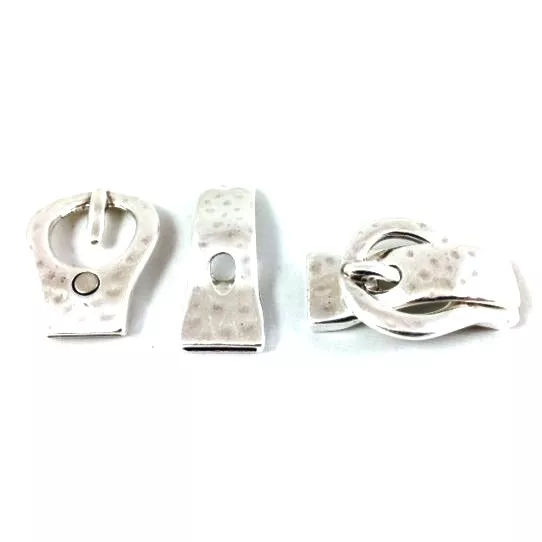 Fermoir boucle de ceinture martelé 15mm