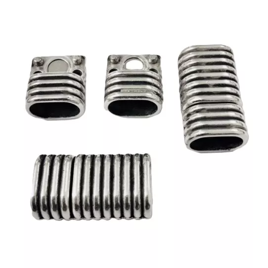 Fermoir aimanté strié 10 x7 mm, pour regaliz ou 2x5mm rond