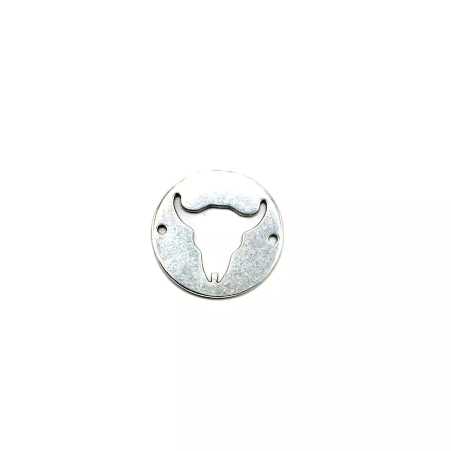 5 Intercalaires crâne de buffle plaqué argent 10 microns