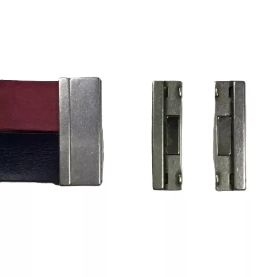 Fermoir aimanté 40mm étroit en zamac plaqué argent