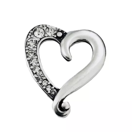 Pendant -intercalaire coeur avec strass