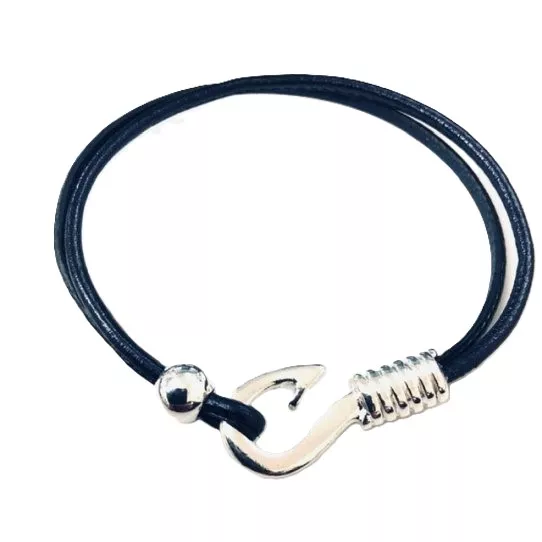 Fermoir hameçon en Etain FABRICATION FRANCAISE 10microns argent vif