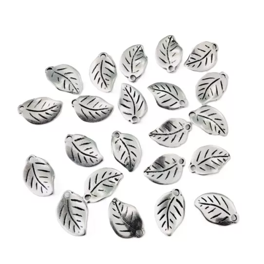 Pendant feuille double face 16 x 11 mm