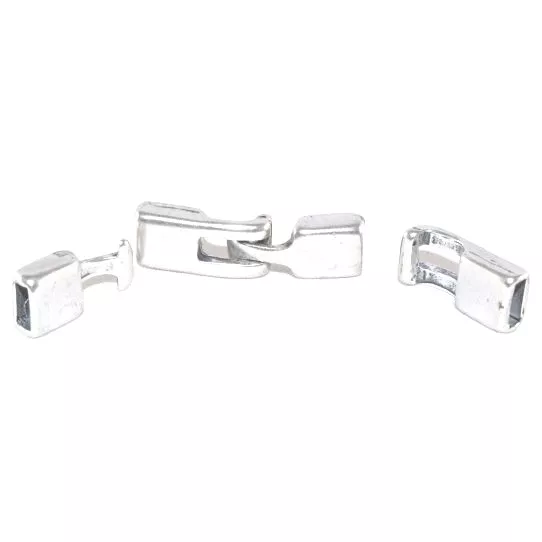 Fermoir crochet en zamac pour cuir 5mm plat