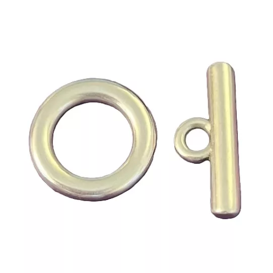 Fermoir T ou toggle 24mm en argent antique