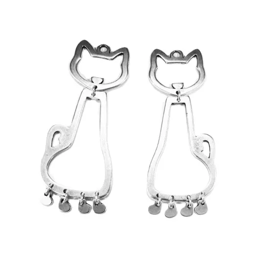 Pendant chat articulé pour sautoir 104mm