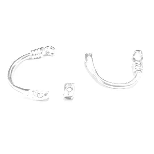 Fermoir demi-jonc motif noeud marin 5x3mm