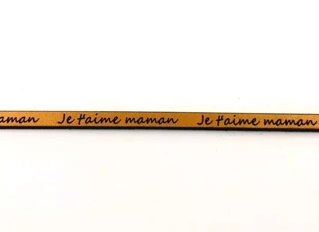 Cuir laser je t'aime maman 5mm Pour FETE DES MERES - Rose Argent Argent antique Or Cuivre métallisé