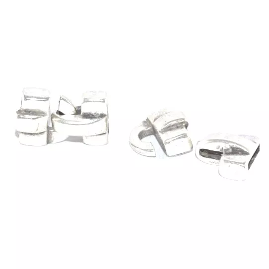 Fermoir crochet en zamac pour cuir plat 13mm