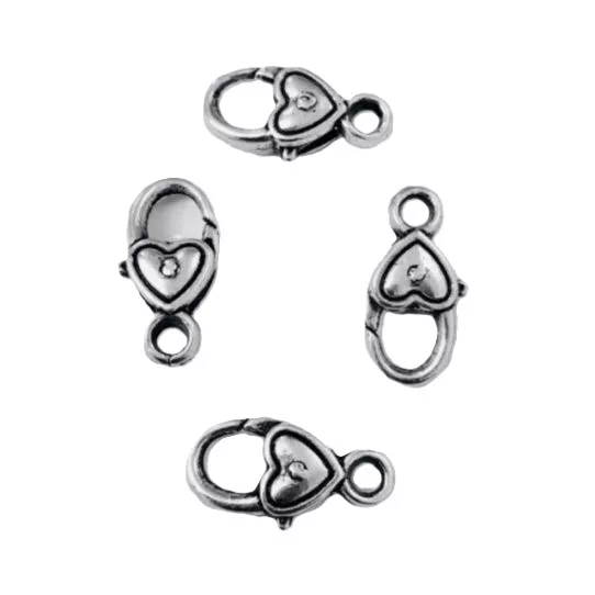 Mousqueton fantaisie avec motif coeur 13 x 8.45 mm