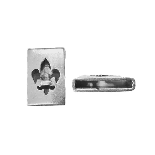 Passant fleur de Lys en 20 mm, en étain plaqué argent