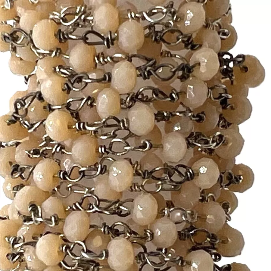 Chaine facette argenté - nude