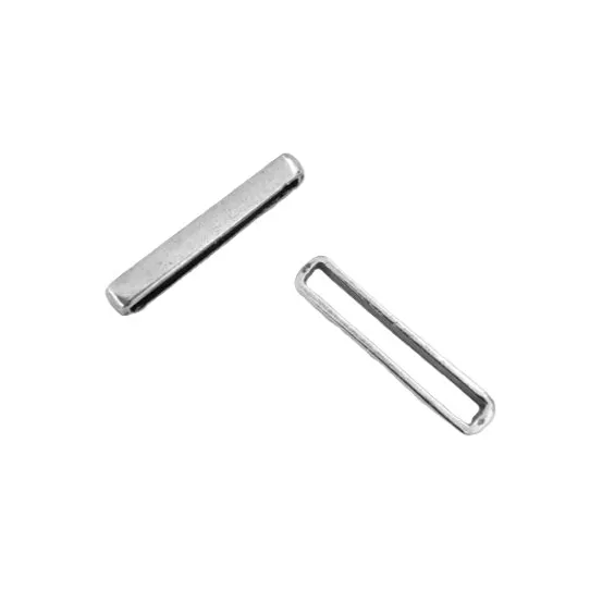 10 Passants fin 20mm etain plaqué argent