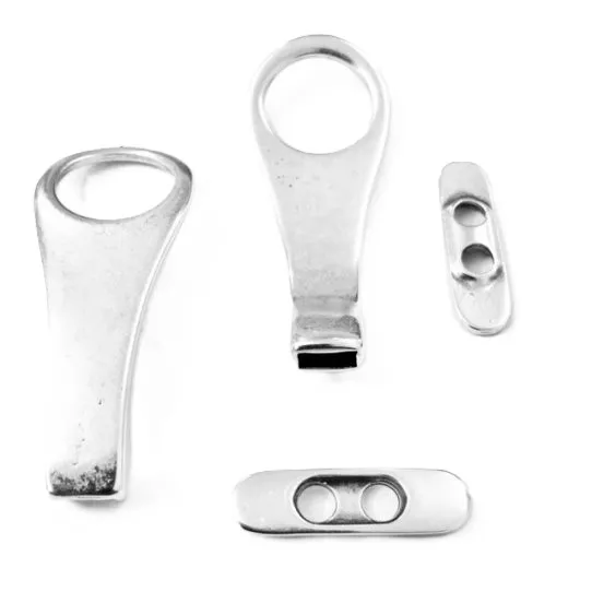 Fermoir T pour cuir plat ou rond 3mm