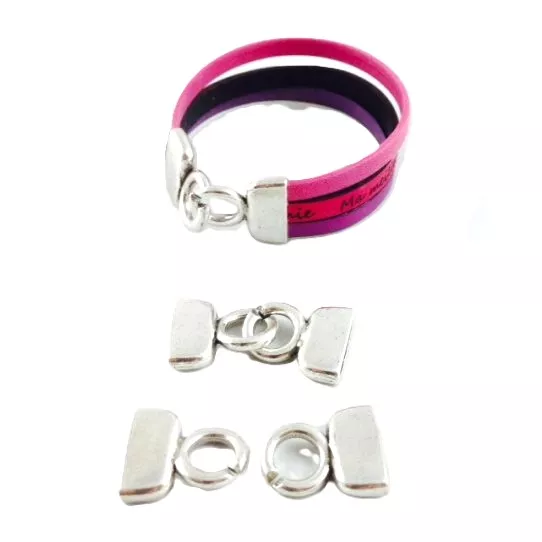 5 paires de Fermoir Crochet en étain pour 15 mm cuir plat