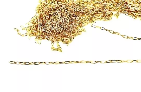 Chaine acier doré trombone 6.3x 2.8mm