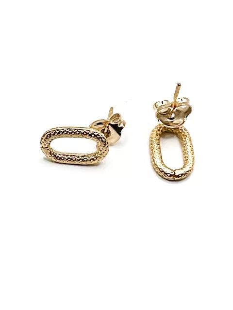 Boucles d'oreilles à clous ovale 12.6x 8mm   - Or