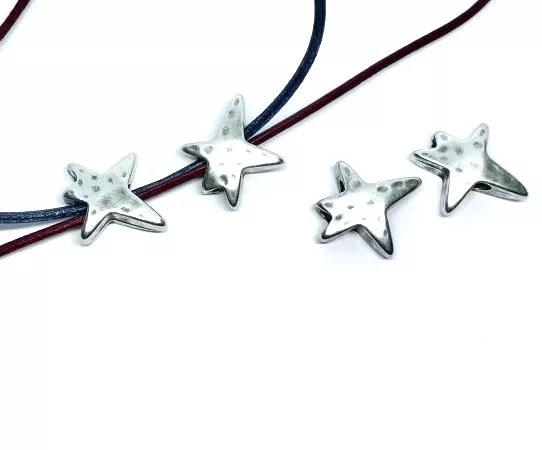 PASSANT ETOILE martelé trou rond 4mm