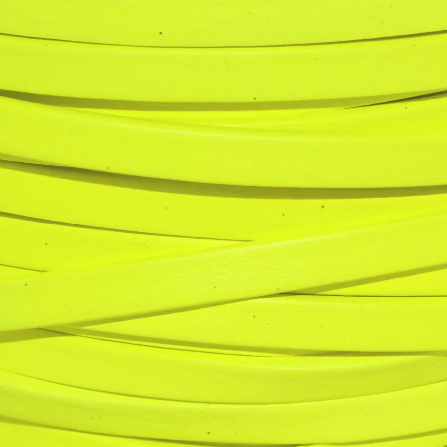 Cuir Chèvre - Plat - 5 mm - Jaune fluo