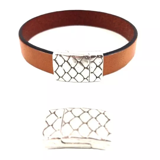 Fermoir aimanté 10mm Serpent - Argent