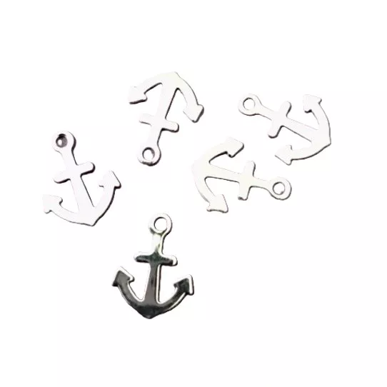 Pendant l'ancre en laiton, plaqué 10 microns en France - Argent