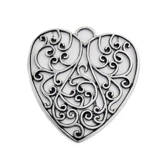 Pendant Grand cœur filigrane