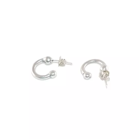 Boucles d'oreille demi- créole plaqué argent