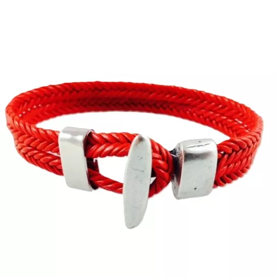 5 Fermoirs  crochet pour cuir plat 5x2mm