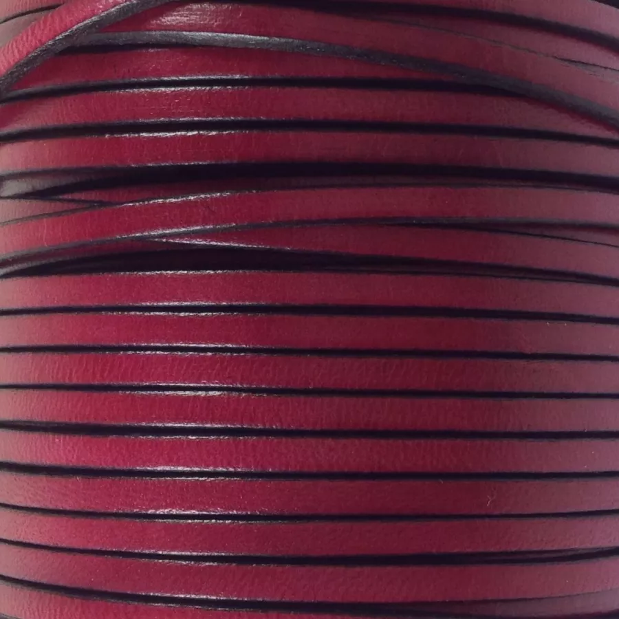 1m Cuir de veau 3mm plat-NOUVELLES COULEURS - Bordeaux