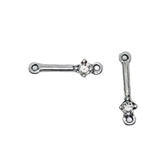 Intercalaire/pendant  deux anneaux avec strass